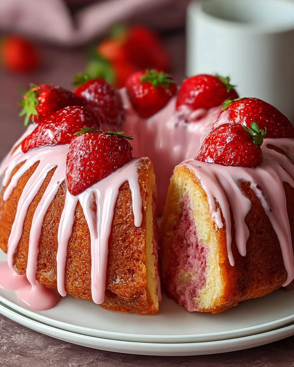 Erdbeermilchshake-Gugelhupf