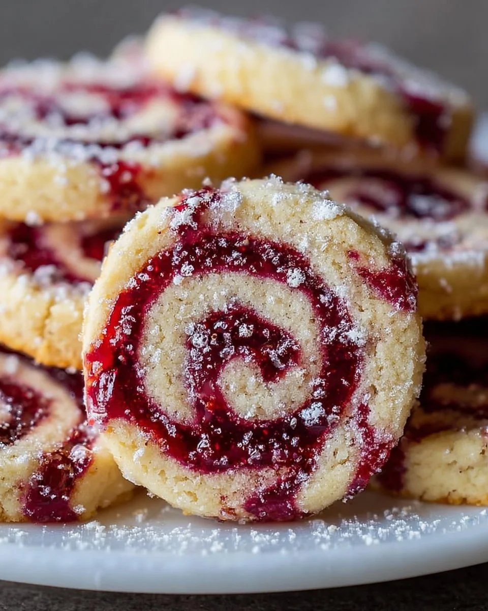 Himbeer-Wirbel Shortbread-Kekse