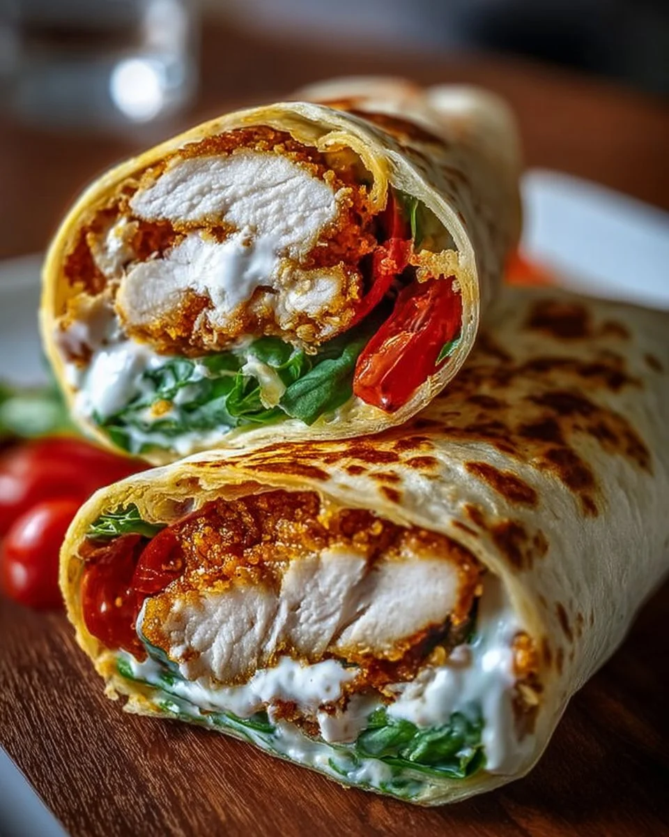 Knusprige Hähnchen-Mozzarella-Wraps aus dem Airfryer