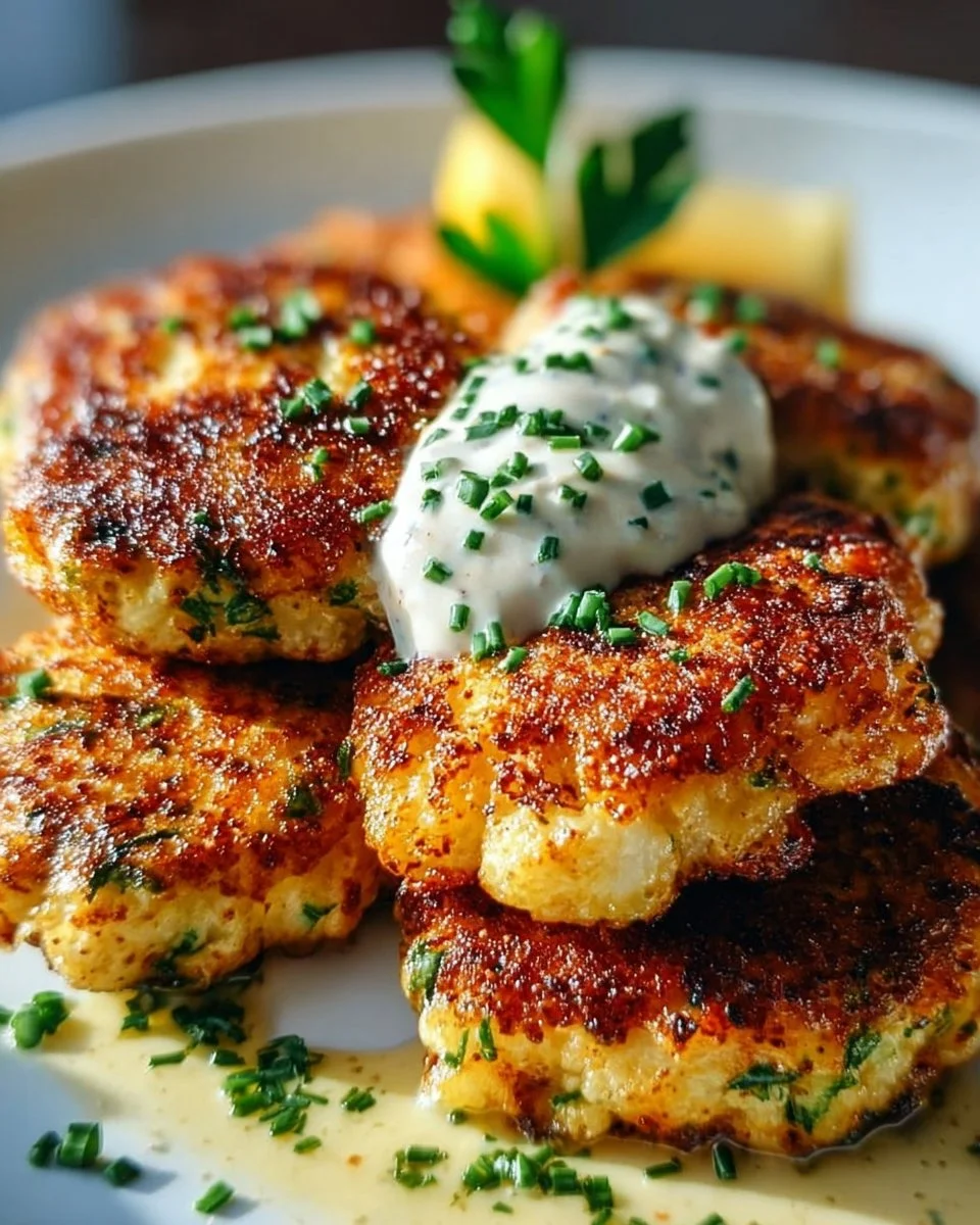Gesunde Low Carb Blumenkohl Frikadellen auf einem Teller angerichtet