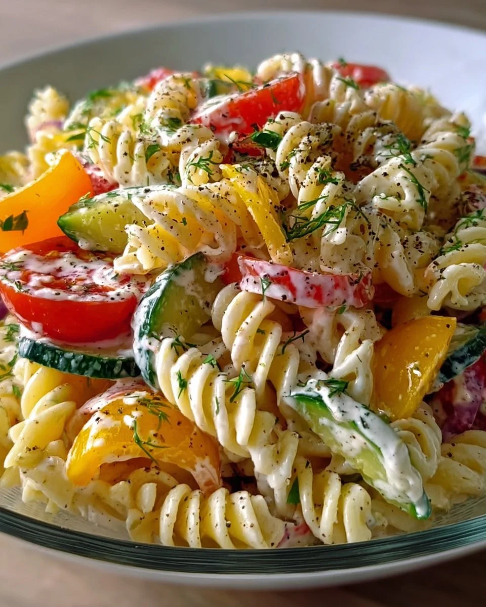 Nudelsalat mit Joghurtsoße