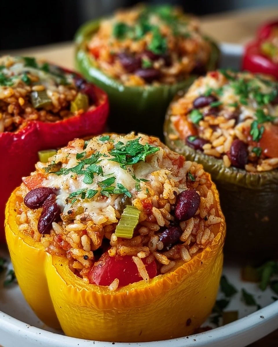 Vegetarische Gefüllte Paprika mit Reis