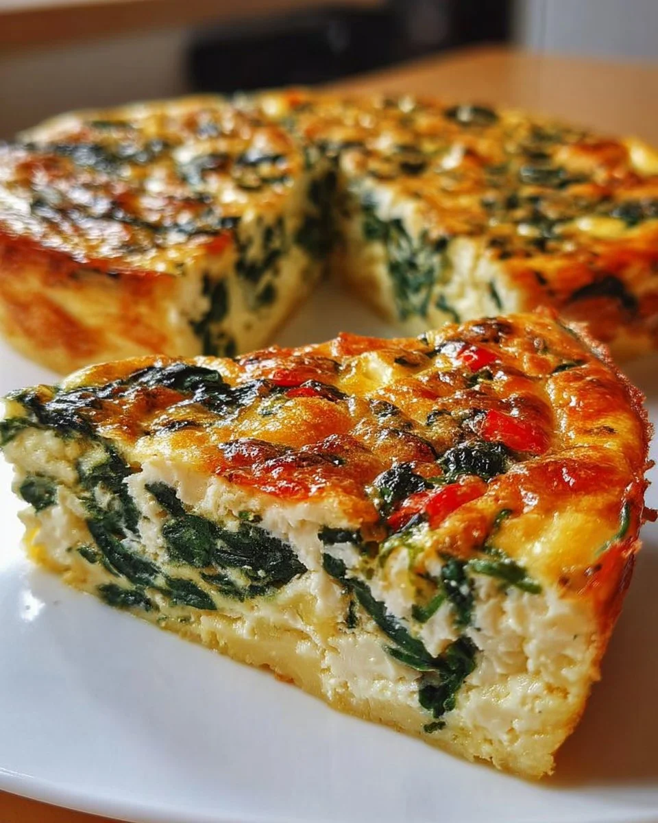 Cottage Cheese Spinat Quiche ohne Boden