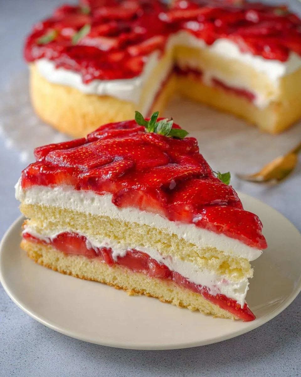 Cremiger Erdbeer-Schmandkuchen