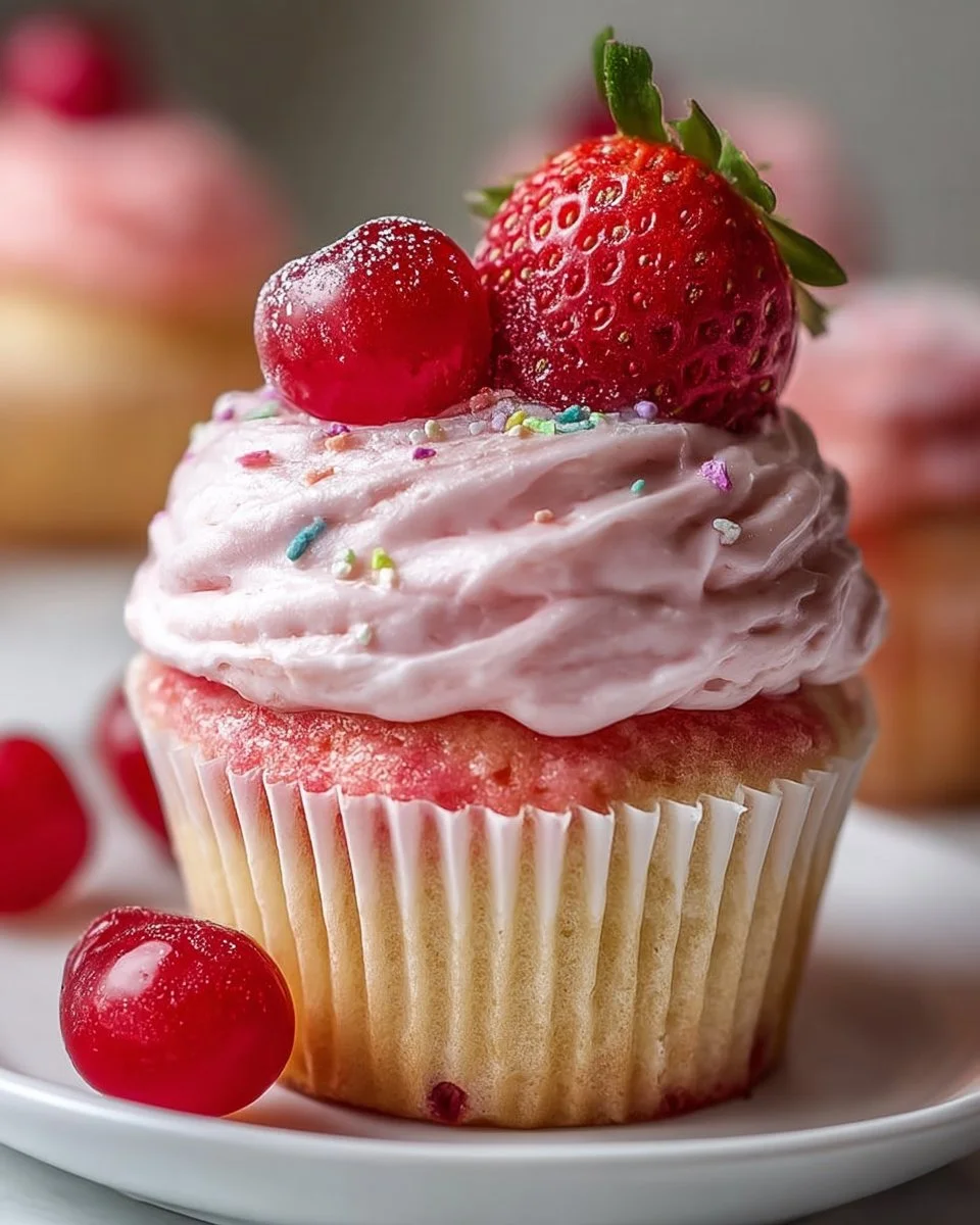 Erdbeer-Milchshake-Cupcakes