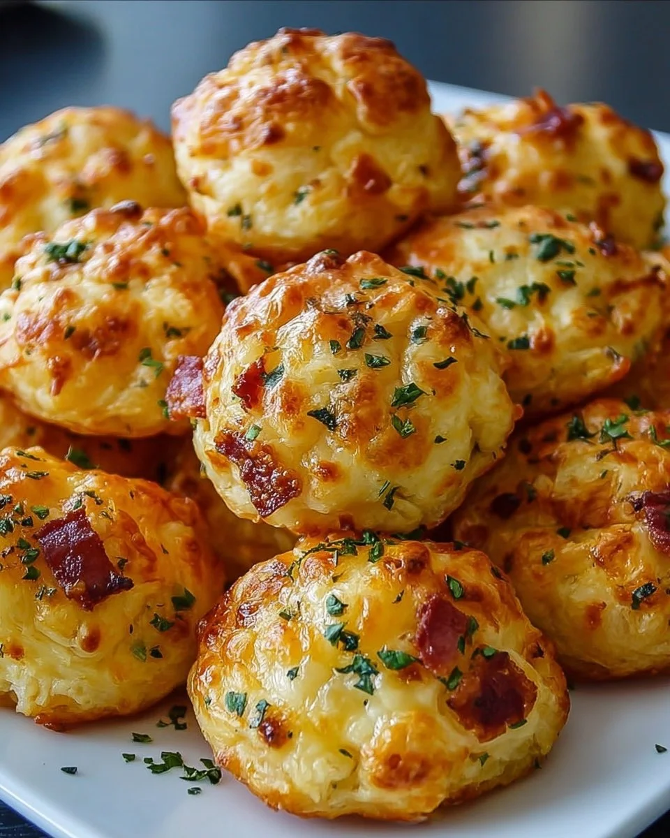 Fluffige Käse-Puffs frisch aus dem Ofen, perfekt als Snack oder Vorspeise.