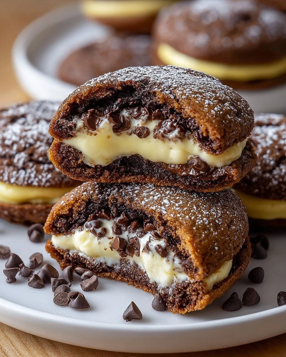 Käsekuchen gefüllte Schokoladenkekse