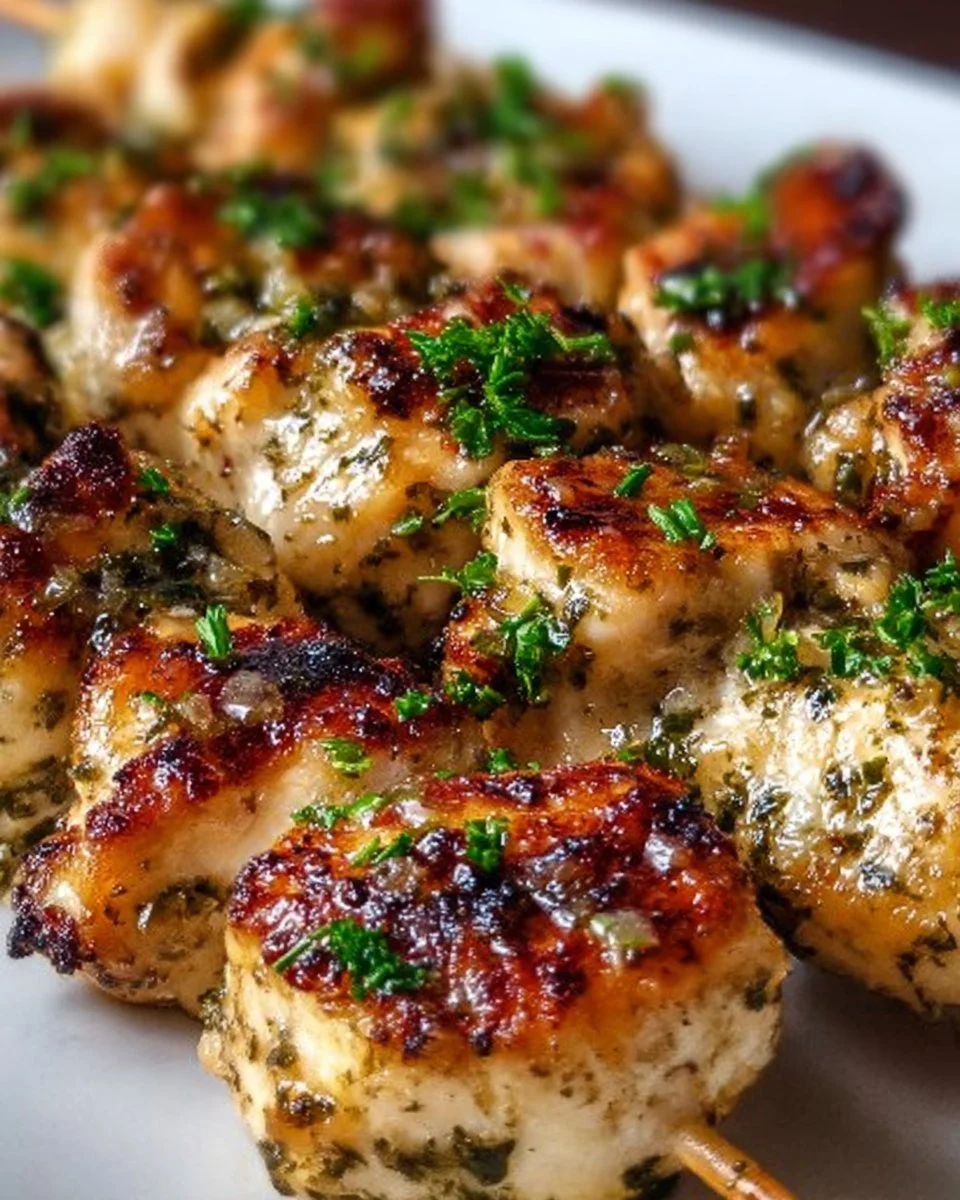 Knoblauch Parmesan Hähnchenspieße