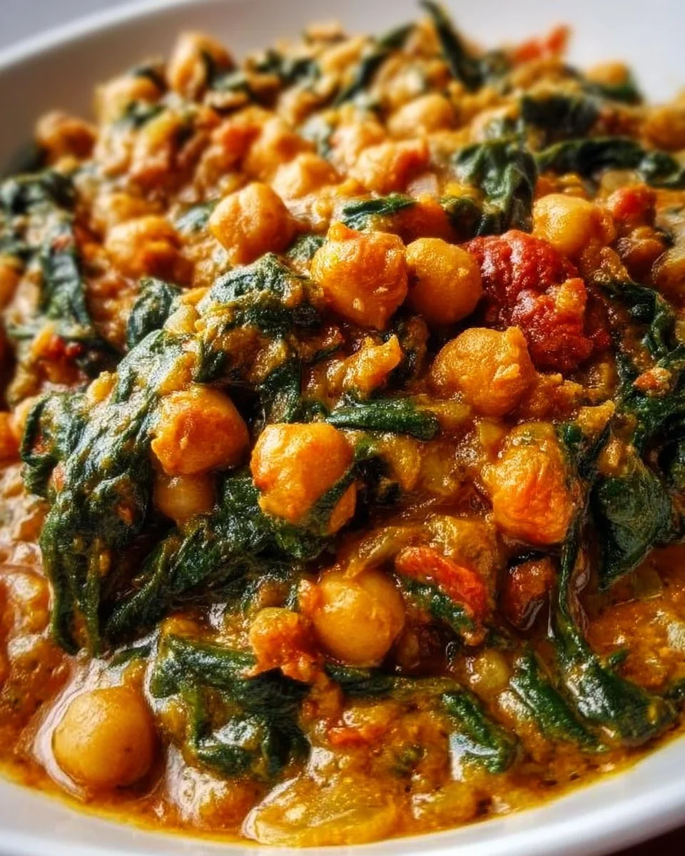 Spinat-Curry mit Kichererbsen und roten Linsen