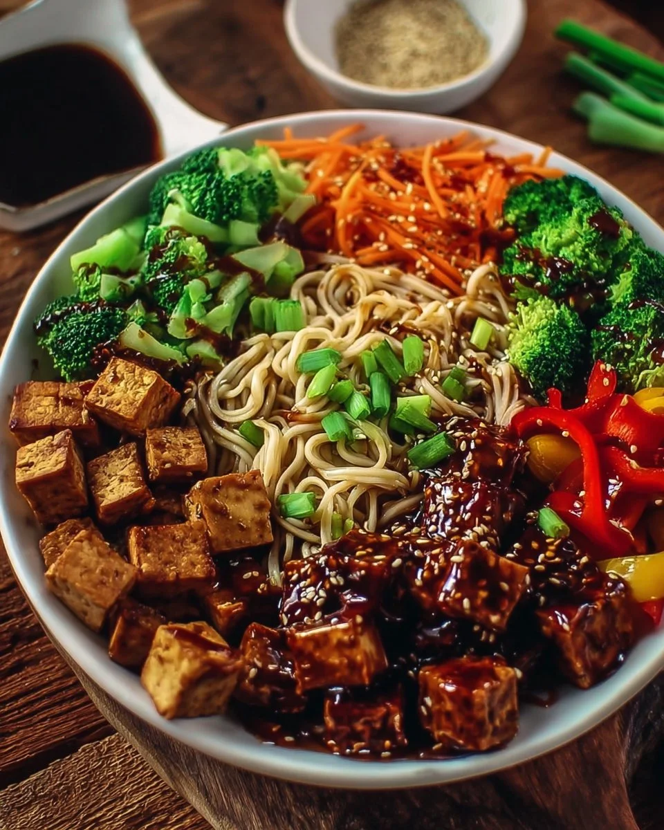 Vegane Teriyaki-Nudel-Bowl