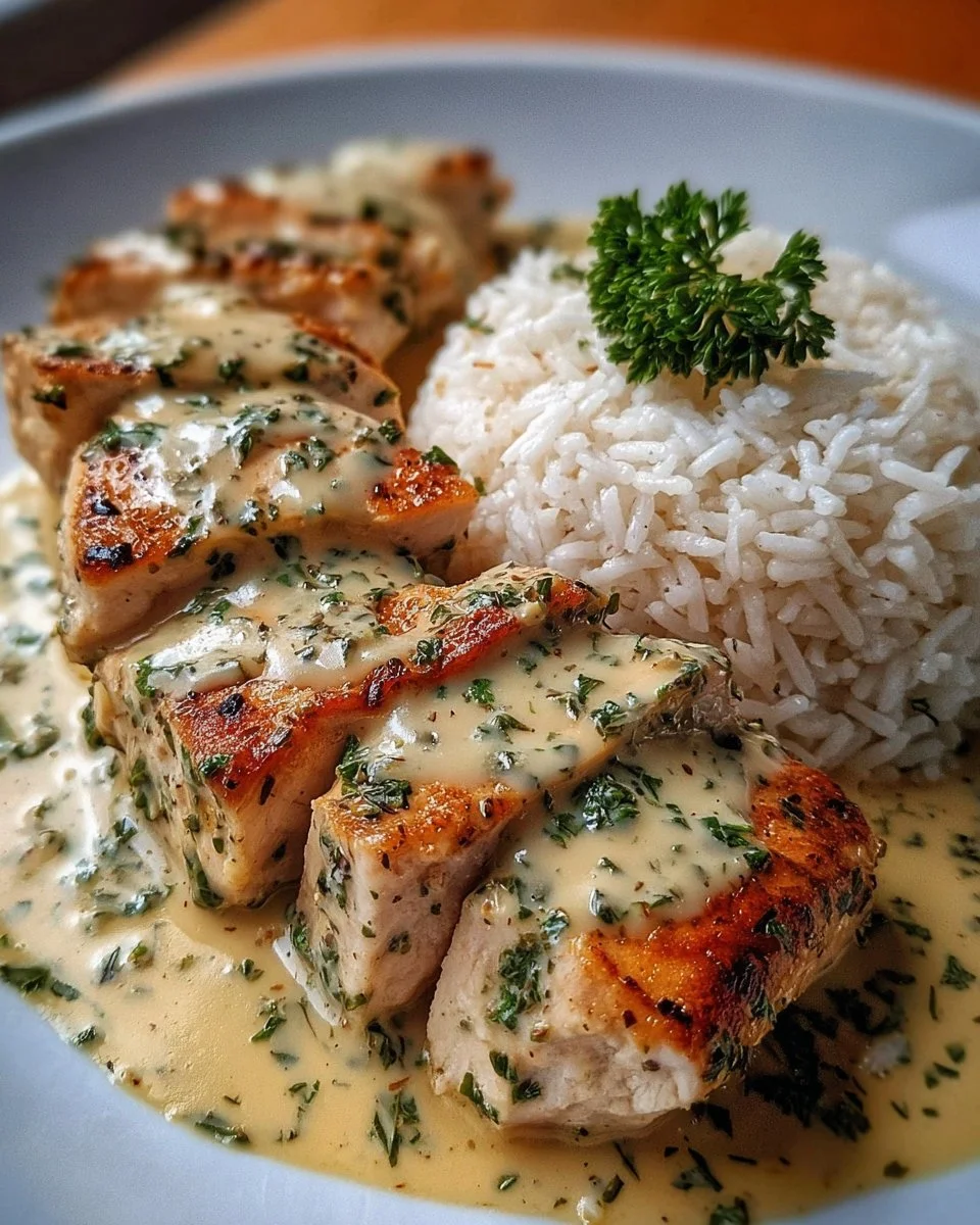 Zartes Hähnchen in cremiger Sauce