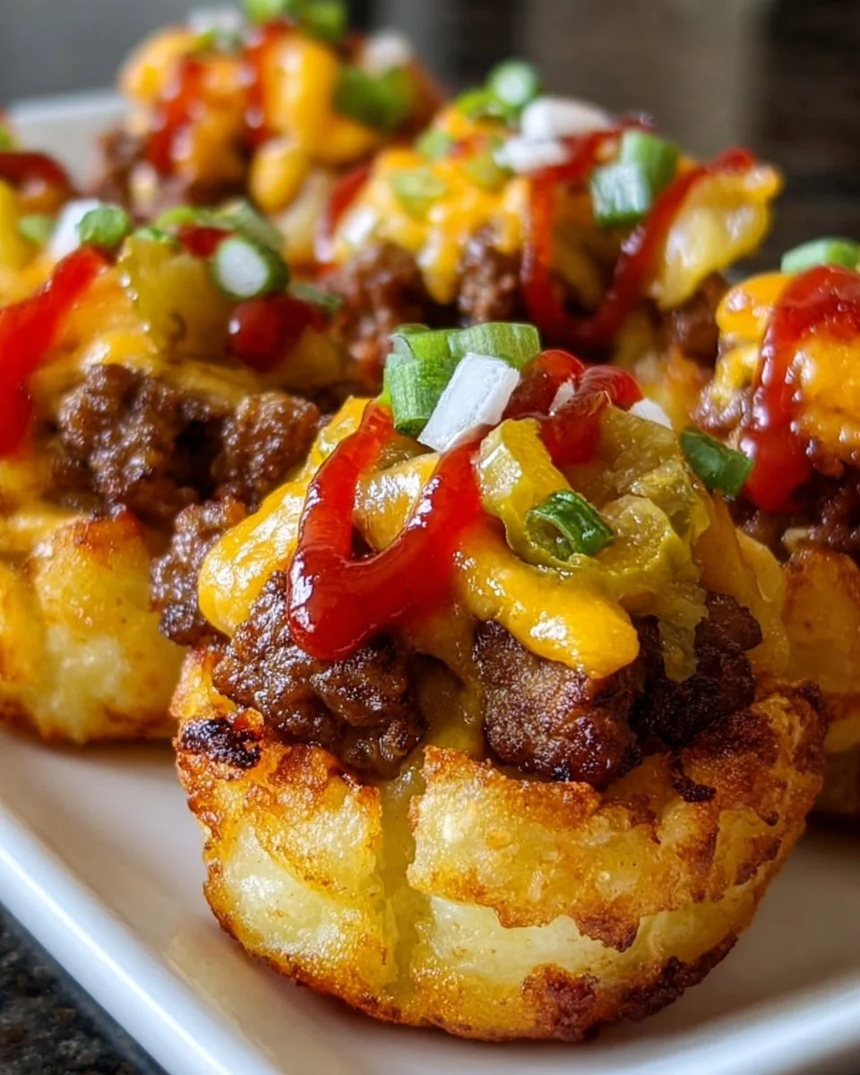 Cheeseburger Stuffed Potato Cones