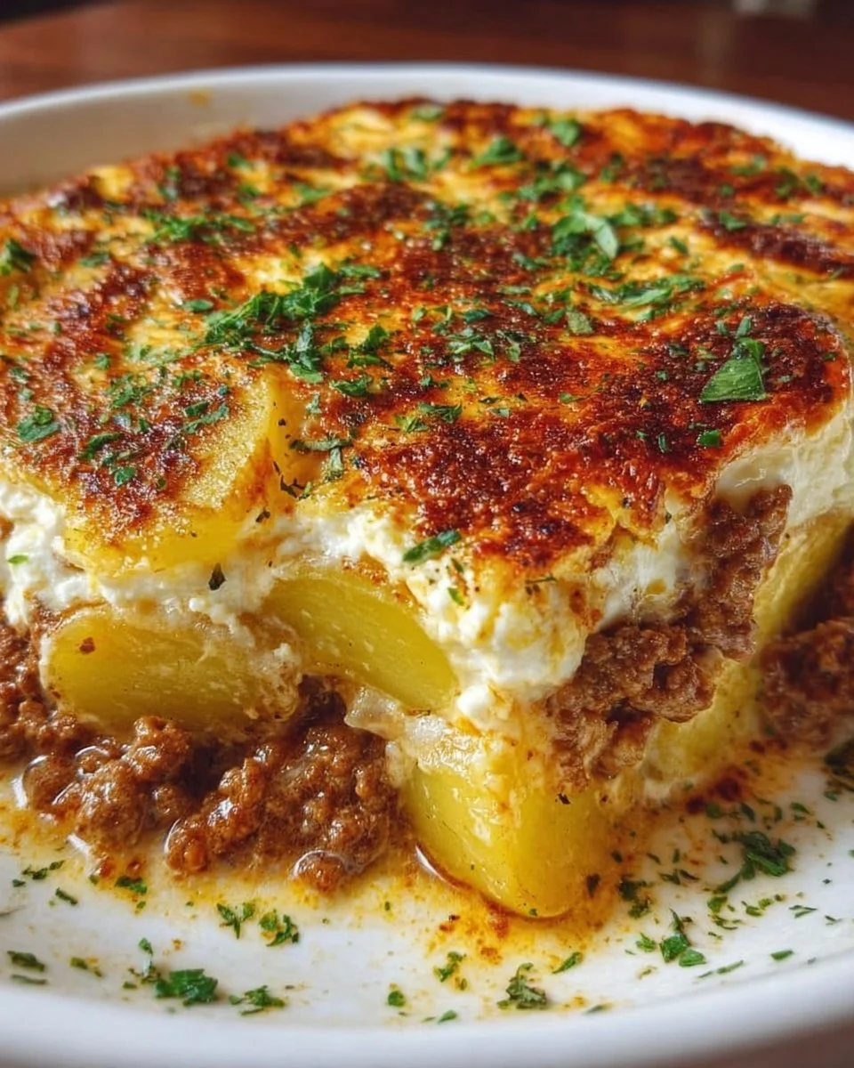 Cremiger Hackfleisch- und Kartoffelauflauf