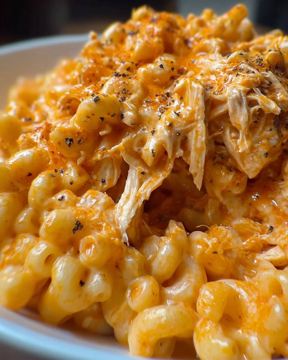 Crockpot Buffalo Chicken Mac &amp; Cheese