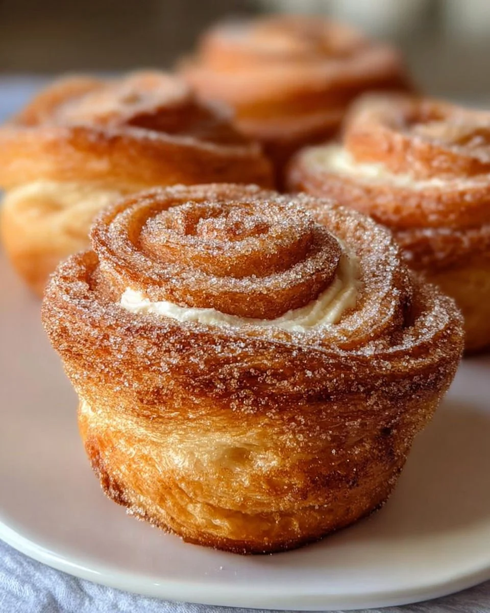Cruffins with cinnamon and sugar