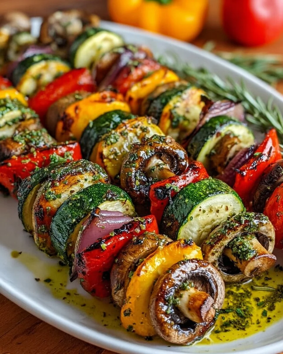 Gegrillte Gemüsespieße mit Kräuter-Marinade