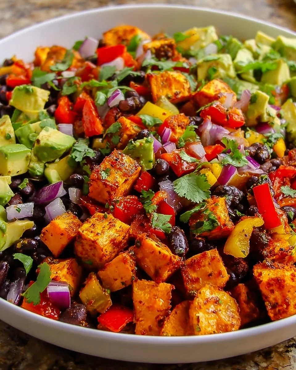 Roasted Sweet Potato Black Bean Salad
