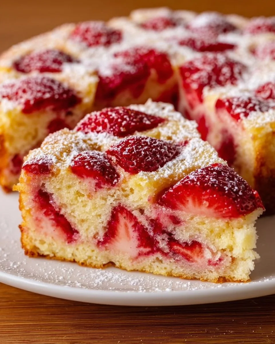 Schneller Erdbeer-Biskuitkuchen
