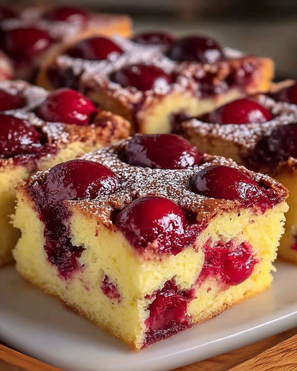 Sheet Cake with Cherries