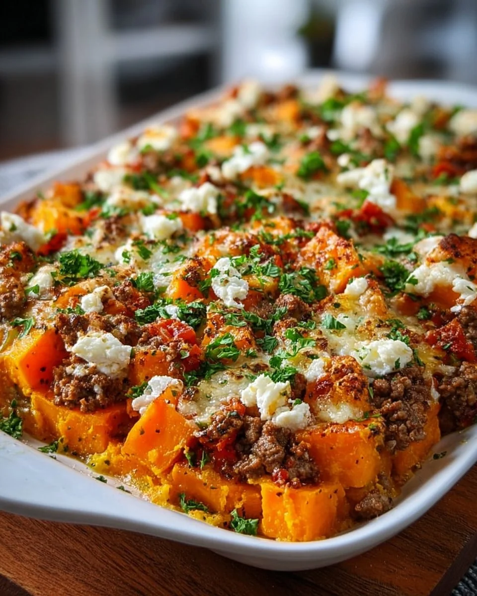 Sweet Potato Mint Casserole with Feta