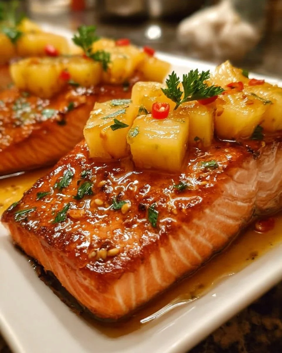 Ananas-glasierter Lachs