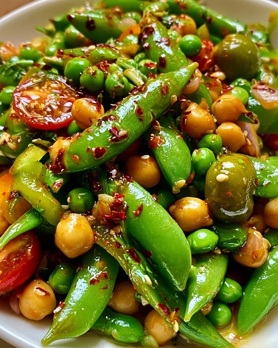 Chili-Knuspersalat mit Zuckerschoten