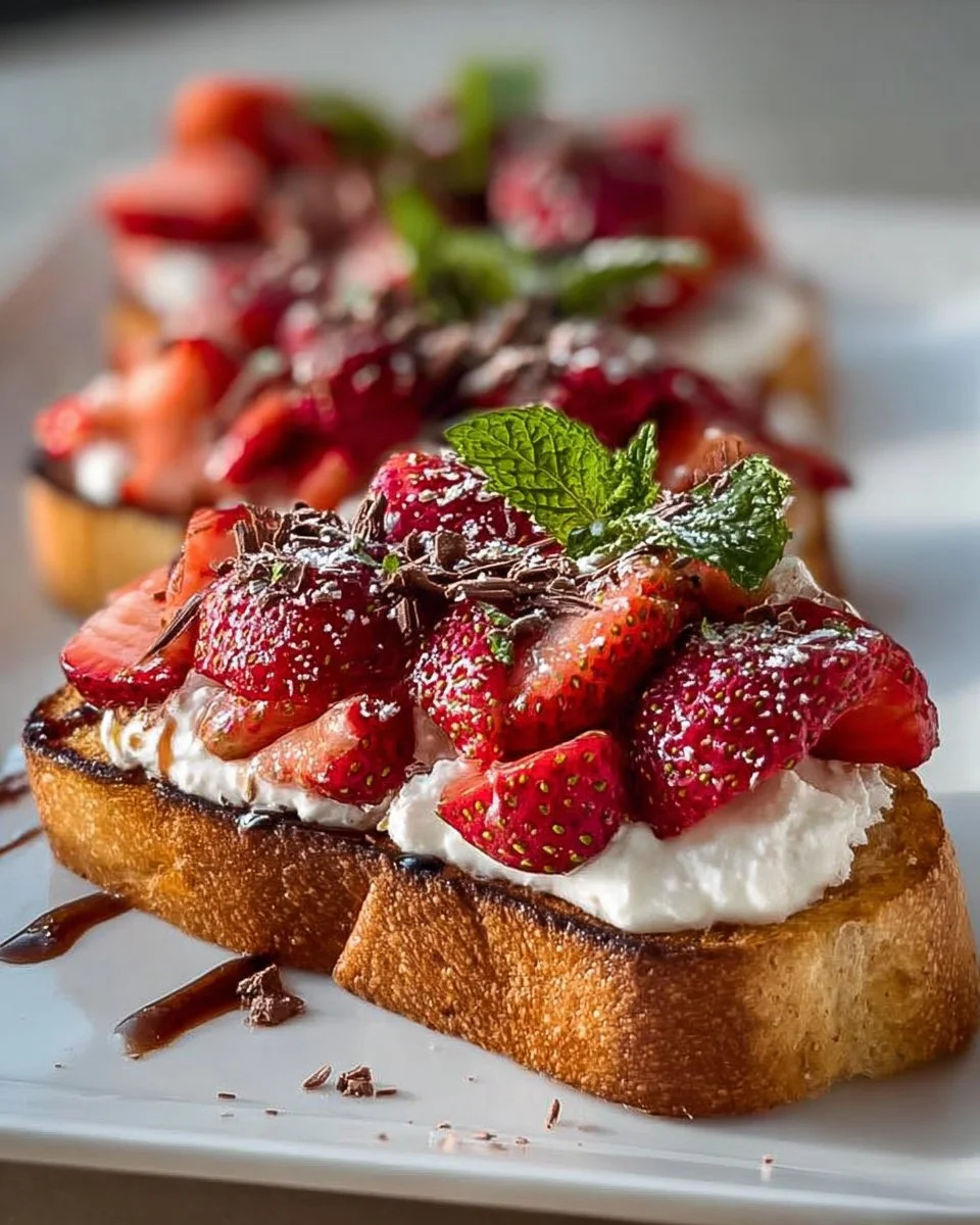 Erdbeer-Dessert-Bruschetta