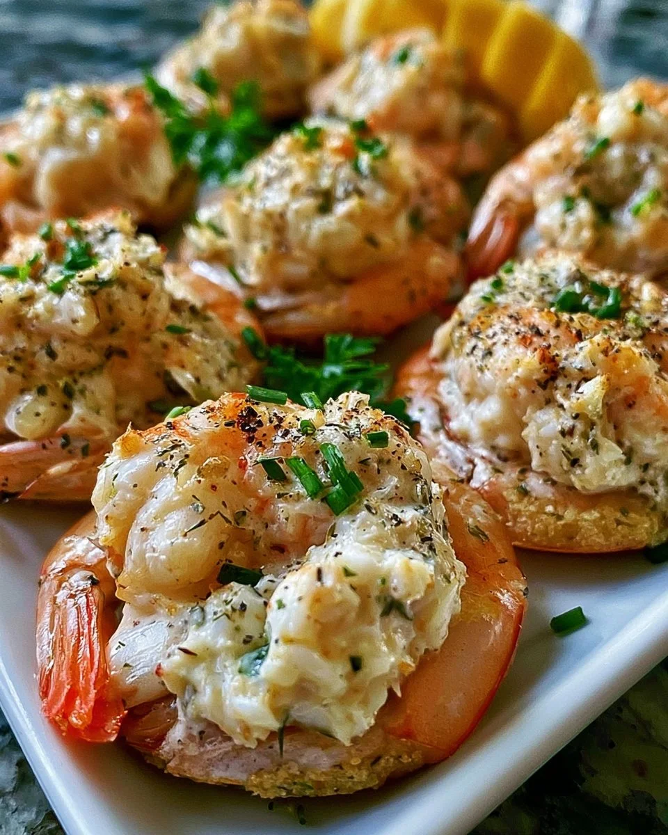 Gefüllte Garnelen mit Krabbensalat