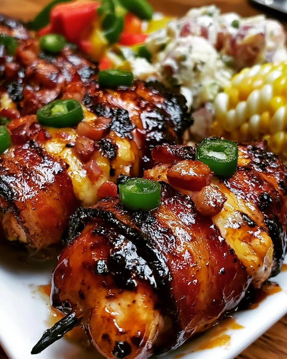 Gegrilltes Honig-BBQ-Bacon-Hühnchen