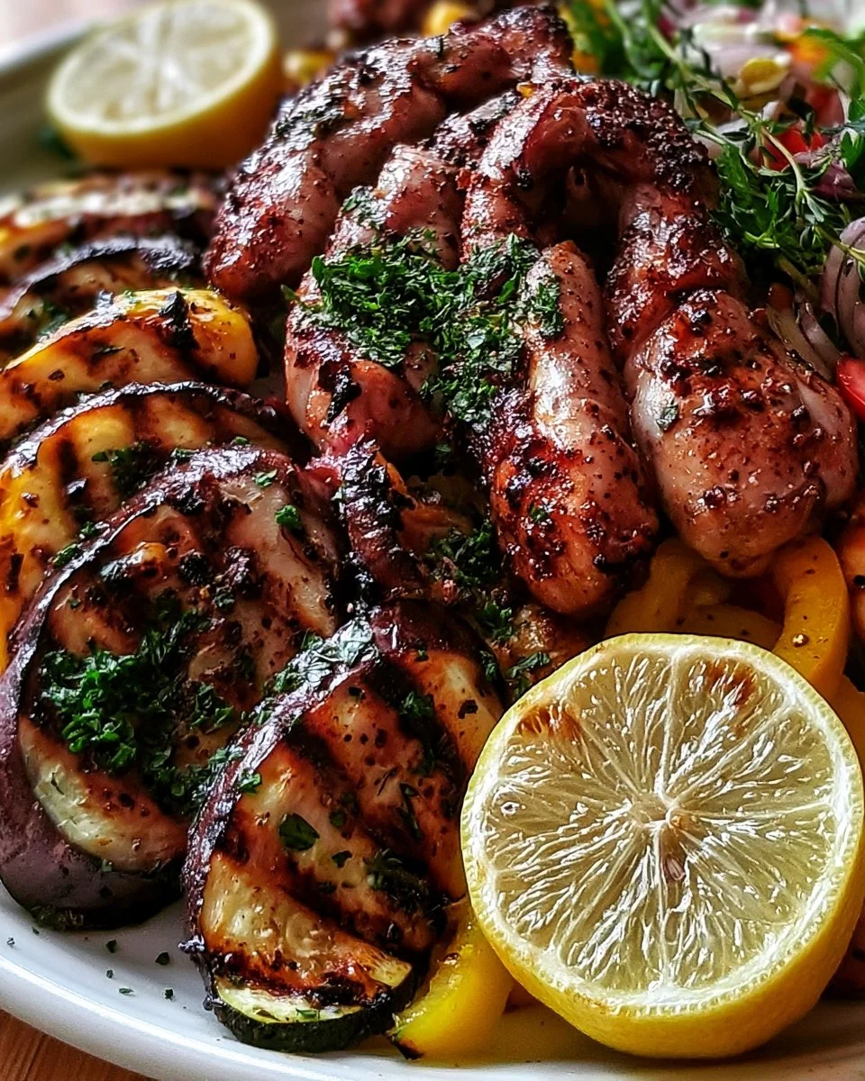 Griechisch inspiriertes Grillgericht