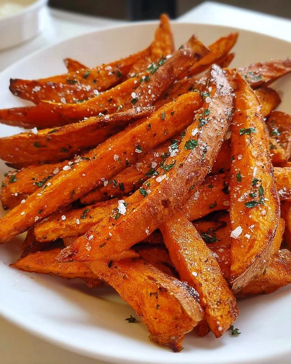 Knusprige gebackene Süßkartoffel-Pommes