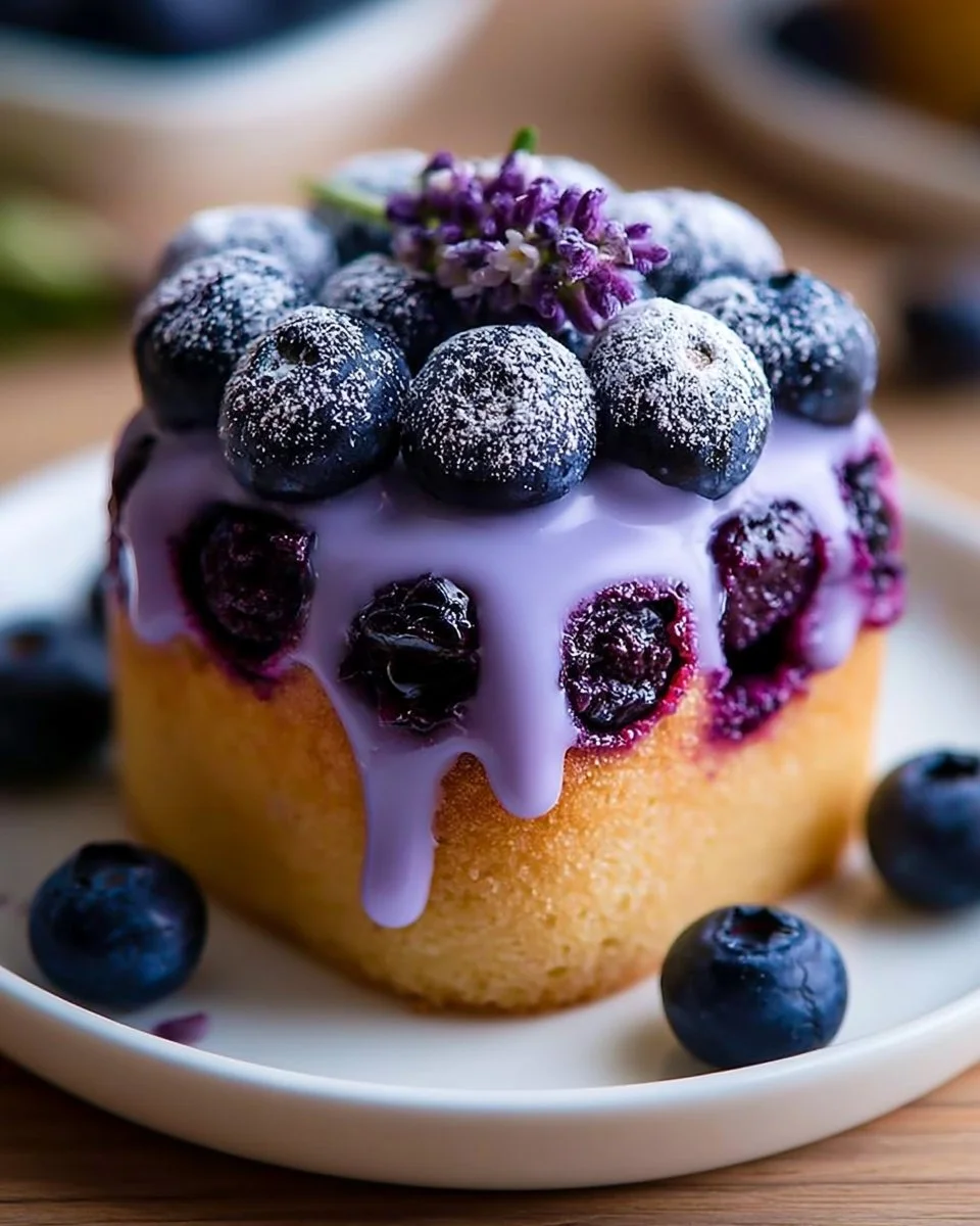 Mini Lavendel-Heidelbeer-Kuchen