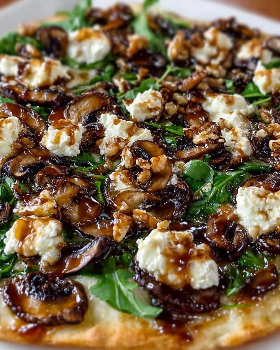Pilz- und Ziegenkäse-Pizza