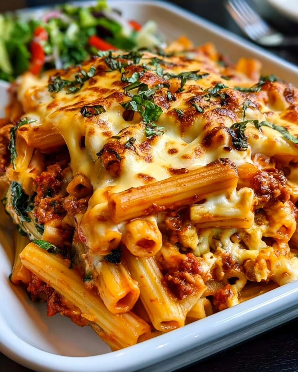 Vegane gebackene Ziti